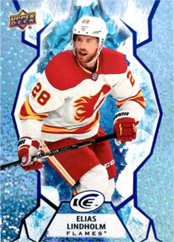 Elias Lindholm 2021 Upper Deck Ice #63 Ice Blue RAW