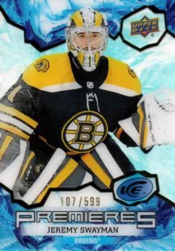 Jeremy Swayman 2021 Upper Deck Ice #232 Blue /599 Rookie RAW