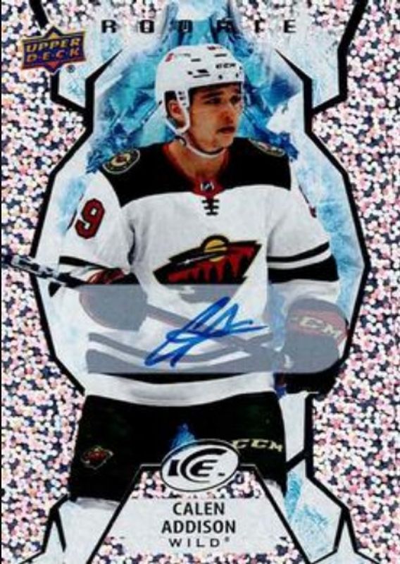 Calen Addison 2021 Upper Deck Ice #137 Autographs White Snowflake Rookie RAW