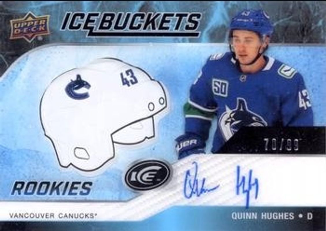 Quinn Hughes 2021 Upper Deck Ice #IBR-QH 2019 Upper Deck Ice Update /49 RAW