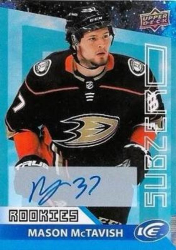 Mason McTavish 2021 Upper Deck Ice #SZ-51 Sub Zero Blue Autographs Rookie RAW