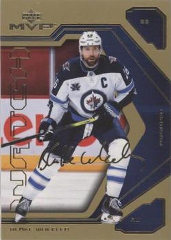 Blake Wheeler 2021 Upper Deck MVP #51 20th Anniversary - Gold RAW