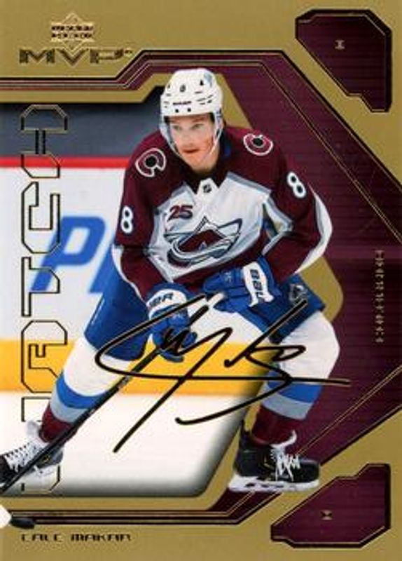 Cale Makar 2021 Upper Deck MVP #67 20th Anniversary - Gold RAW