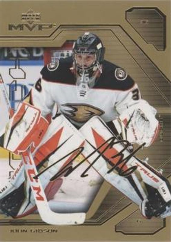 John Gibson 2021 Upper Deck MVP #23 20th Anniversary - Gold RAW