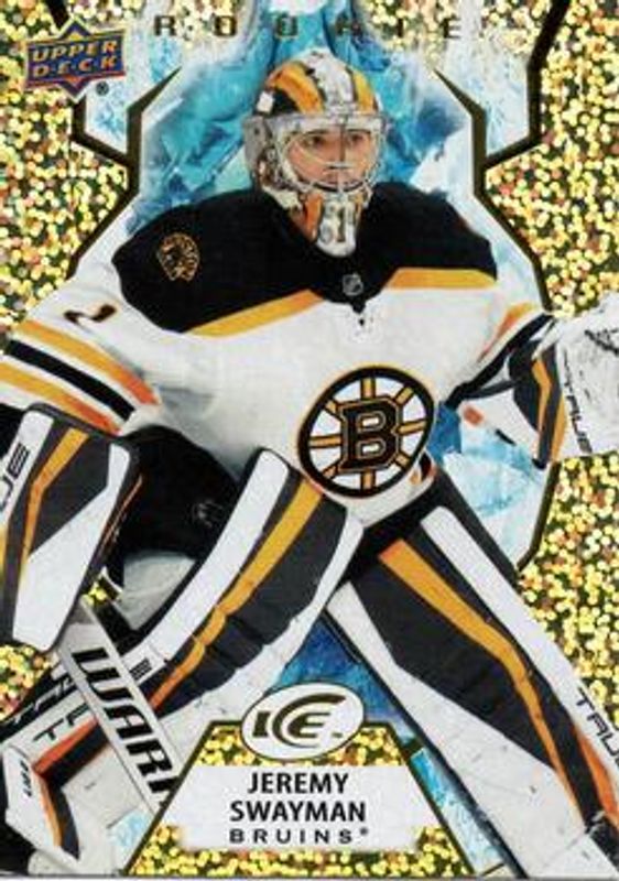 Jeremy Swayman 2021 Upper Deck Ice #141 Gold /25 Rookie RAW