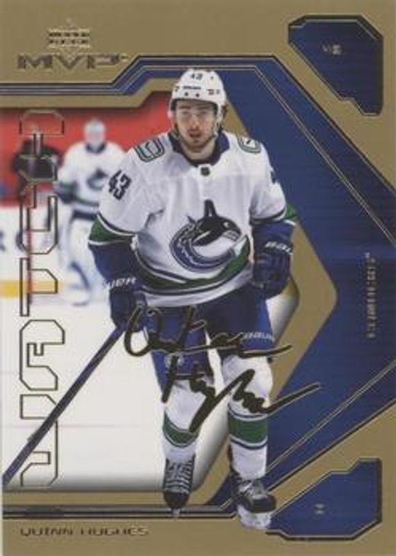 Quinn Hughes 2021 Upper Deck MVP #71 20th Anniversary - Gold RAW