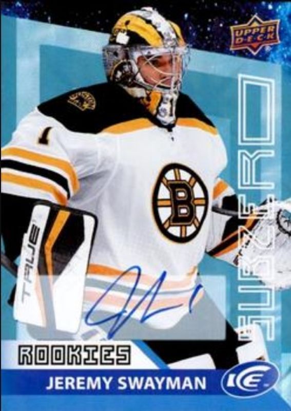 Jeremy Swayman 2021 Upper Deck Ice #SZ-30 Sub Zero Blue Autographs Rookie RAW