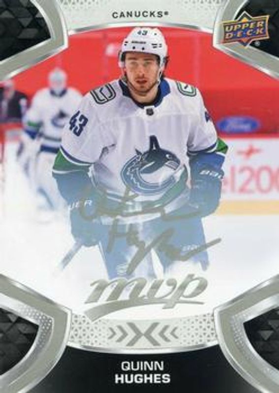 Quinn Hughes 2021 Upper Deck MVP #43 Silver Script RAW
