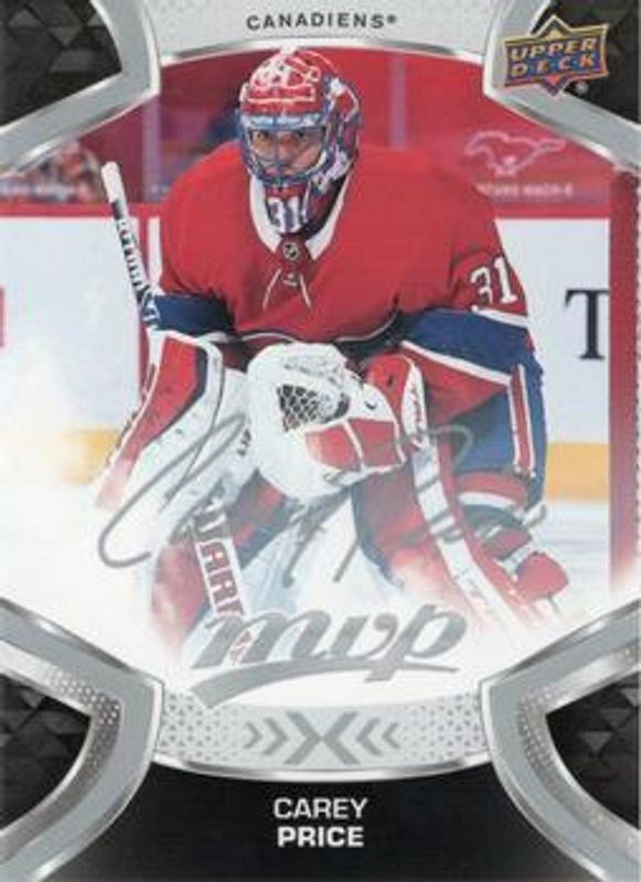 Carey Price 2021 Upper Deck MVP #202 Silver Script RAW