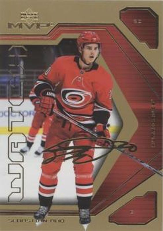 Sebastian Aho 2021 Upper Deck MVP #19 20th Anniversary - Gold RAW
