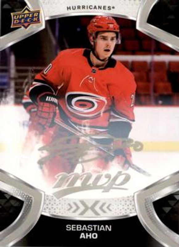 Sebastian Aho 2021 Upper Deck MVP #44 Silver Script RAW