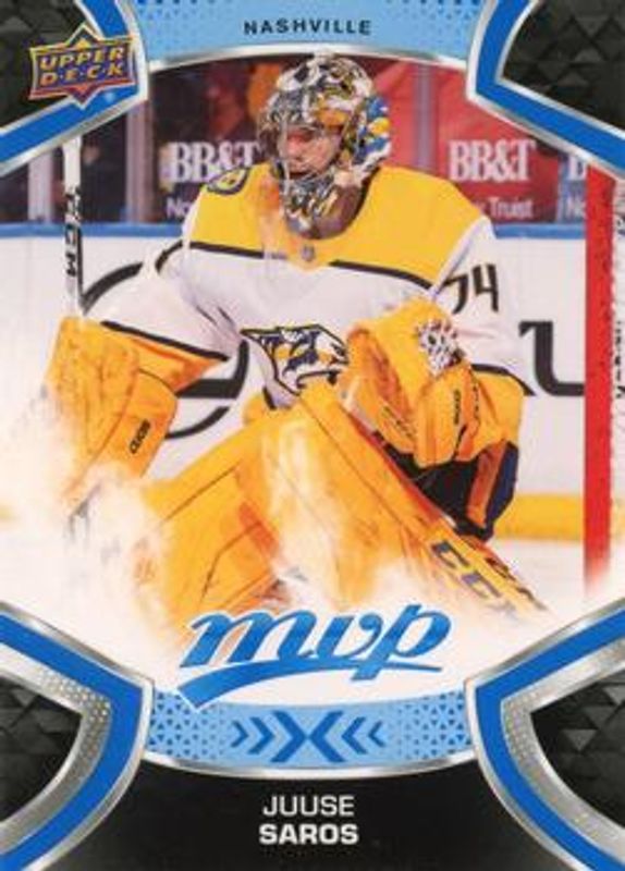 Juuse Saros 2021 Upper Deck MVP #95 Blue RAW