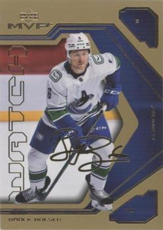 Brock Boeser 2021 Upper Deck MVP #54 20th Anniversary - Gold RAW
