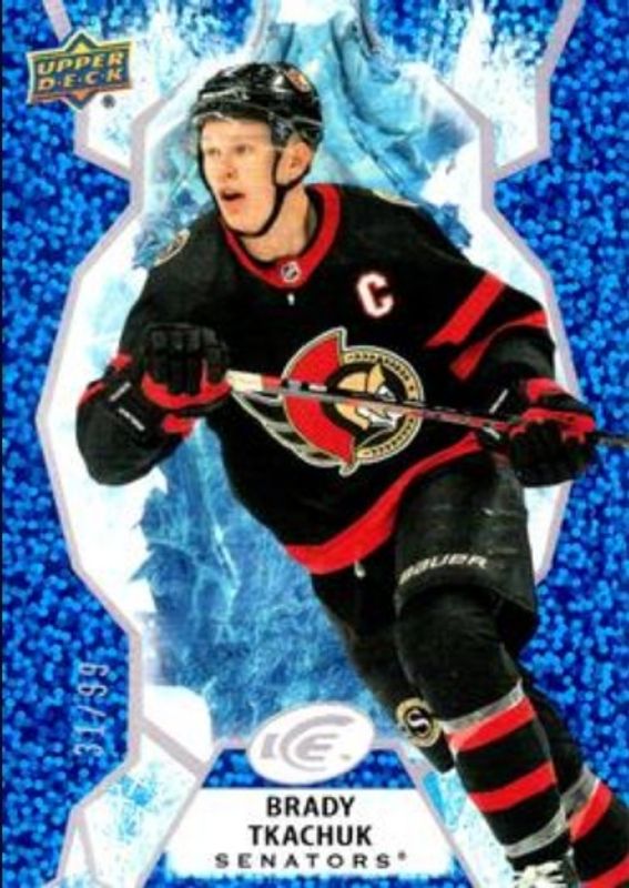 Brady Tkachuk 2021 Upper Deck Ice #99 Royal Blue /99 RAW