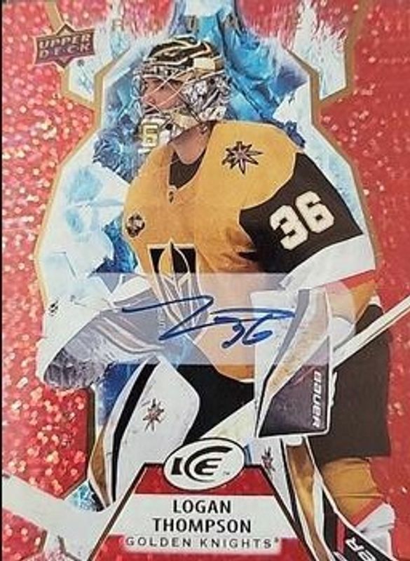 Logan Thompson 2021 Upper Deck Ice #131 Autographs - Red /5 Rookie RAW
