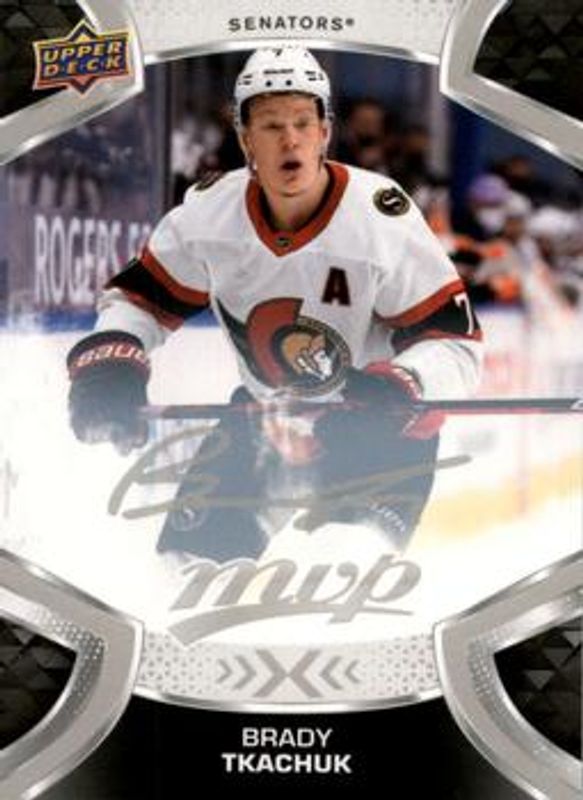 Brady Tkachuk 2021 Upper Deck MVP #107 Silver Script RAW