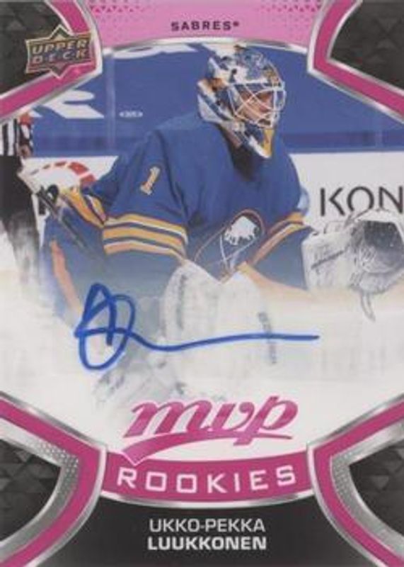Ukko-Pekka Luukkonen 2021 Upper Deck MVP #241 Autographs - Magenta Rookie RAW