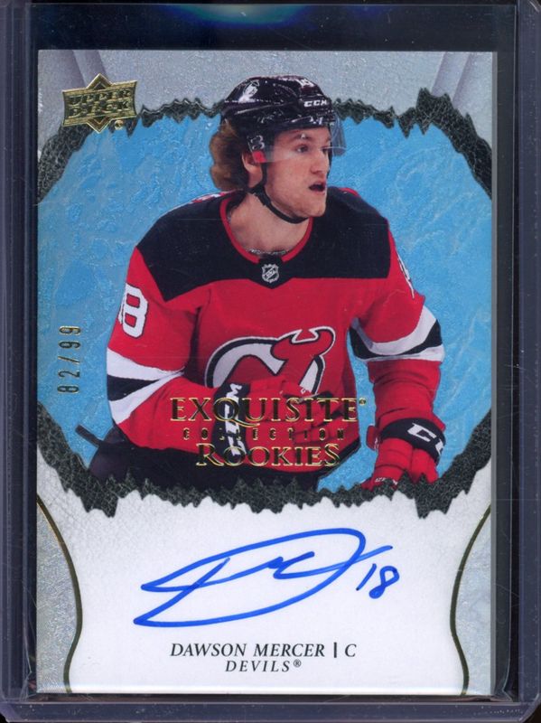 Dawson Mercer 2021 Upper Deck Ice #R-DM Exquisite Collection Rookie Signatures /99 RAW