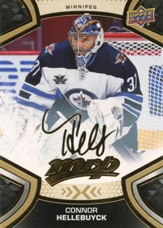 Connor Hellebuyck 2021 Upper Deck MVP #155 Gold Script RAW