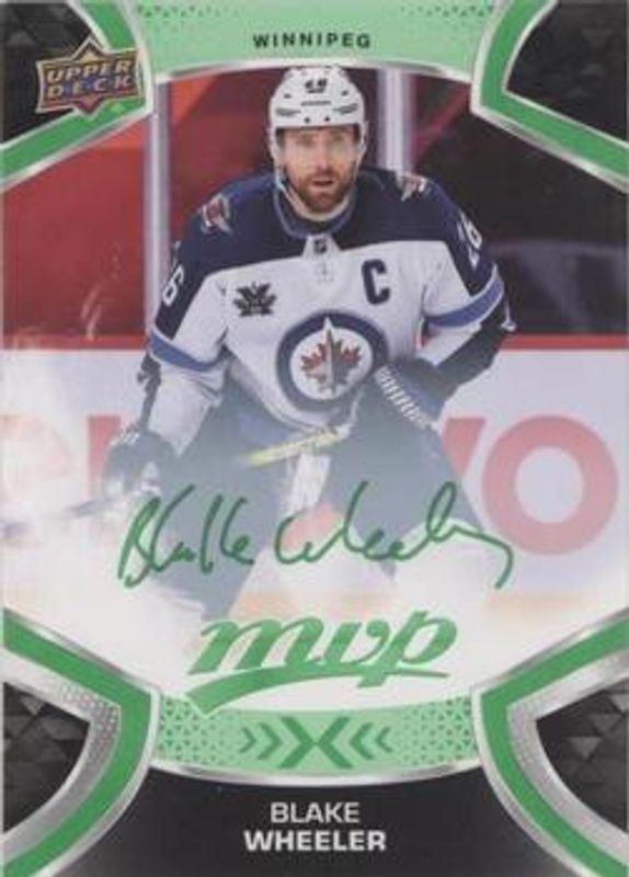 Blake Wheeler 2021 Upper Deck MVP #26 Green Script RAW