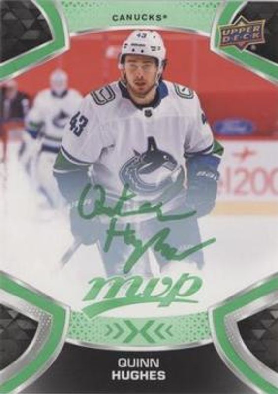 Quinn Hughes 2021 Upper Deck MVP #43 Green Script RAW