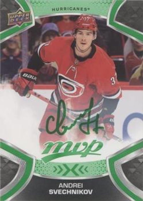 Andrei Svechnikov 2021 Upper Deck MVP #137 Green Script RAW