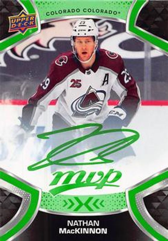 Nathan MacKinnon 2021 Upper Deck MVP #216 Green Script RAW