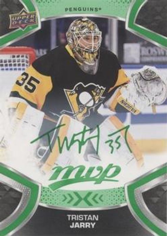 Tristan Jarry 2021 Upper Deck MVP #153 Green Script RAW