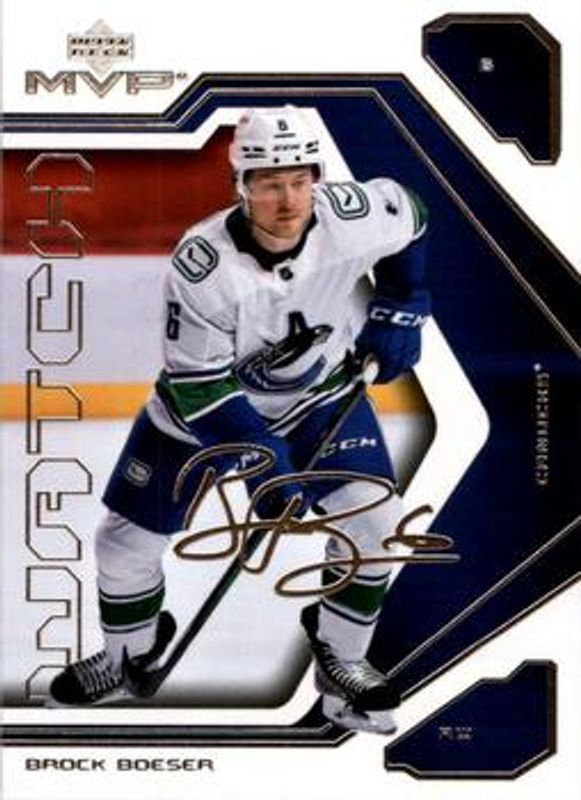 Brock Boeser 2021 Upper Deck MVP #54 20th Anniversary RAW