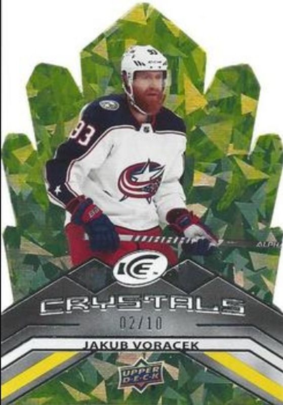 Jakub Voracek 2021 Upper Deck Ice #IC-22 Ice Crystals - Yellow /10 RAW