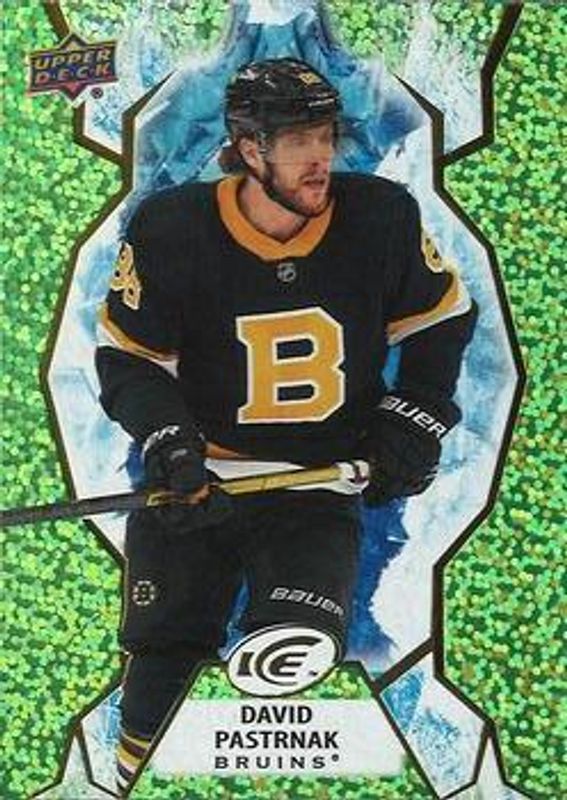 David Pastrnak 2021 Upper Deck Ice #57 Green /799 RAW