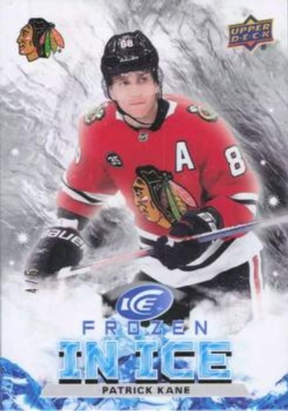 Patrick Kane 2021 Upper Deck Ice #FI-31 Frozen In Ice - Black /5 RAW
