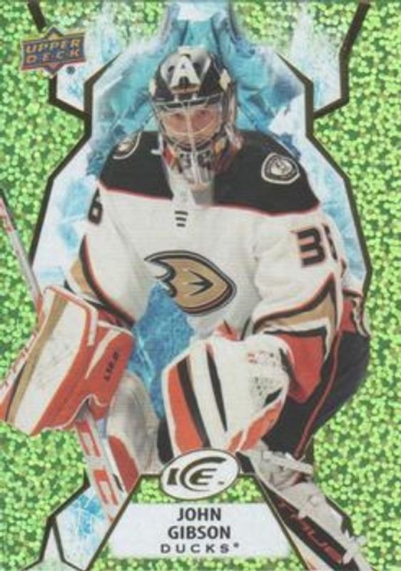 John Gibson 2021 Upper Deck Ice #68 Green /799 RAW