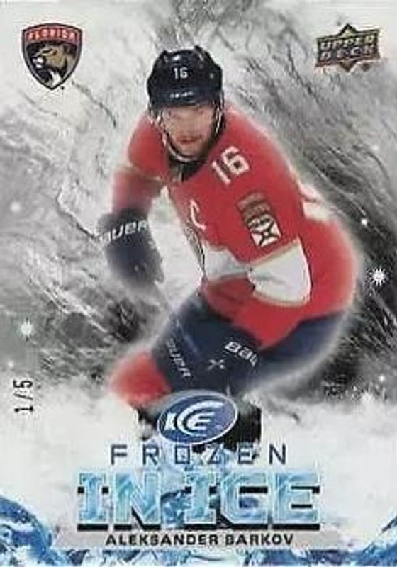 Aleksander Barkov 2021 Upper Deck Ice #FI-43 Frozen In Ice - Black /5 RAW