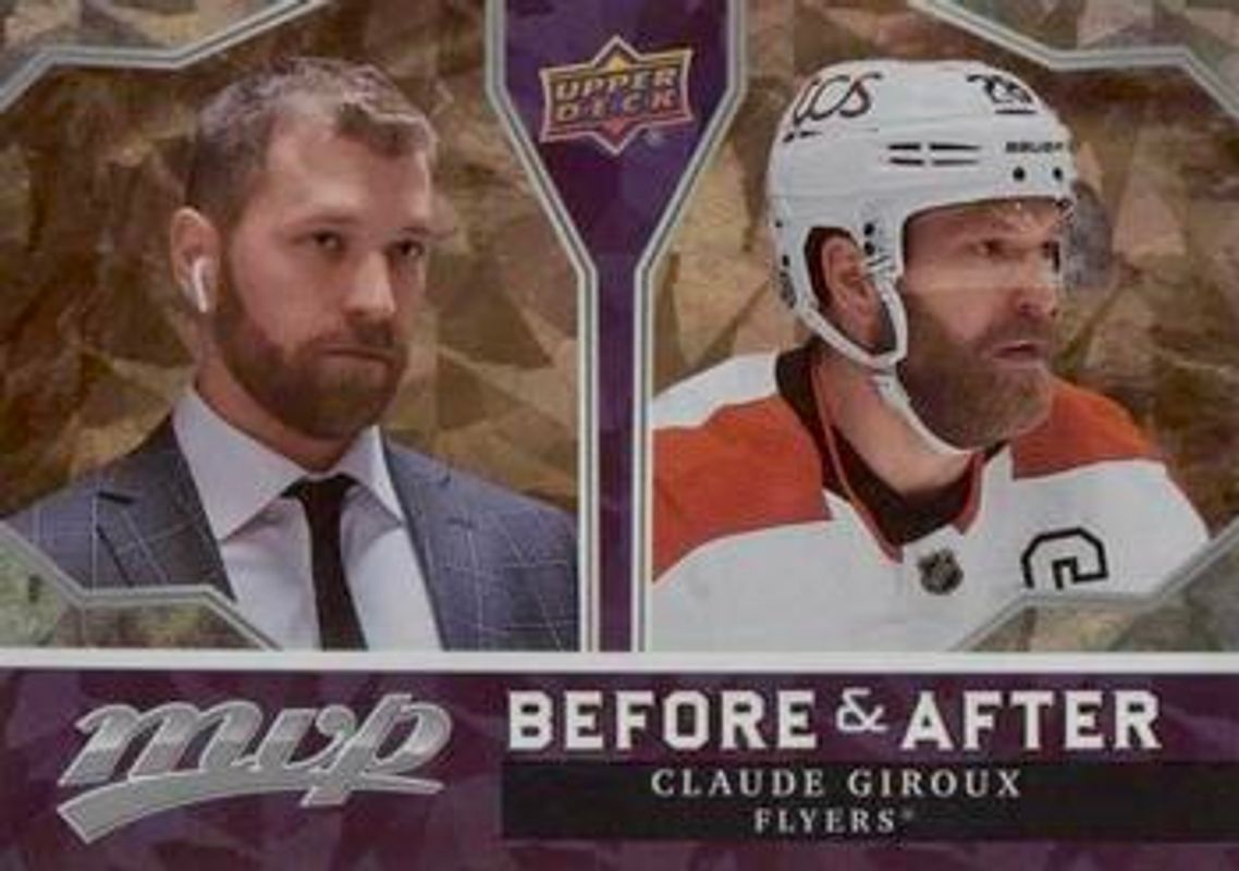 Claude Giroux 2021 Upper Deck MVP #BA-17 Before & After - Gold RAW