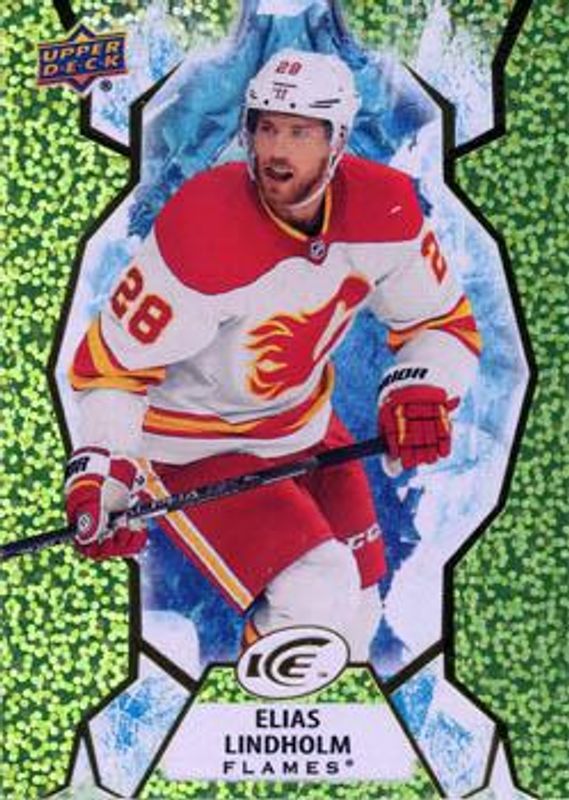 Elias Lindholm 2021 Upper Deck Ice #63 Green /799 RAW