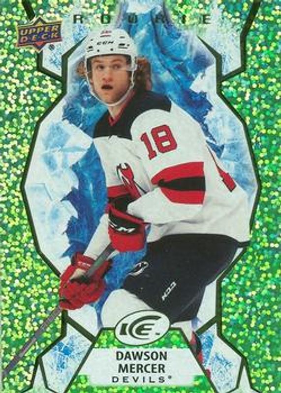 Dawson Mercer 2021 Upper Deck Ice #130 Green /799 Rookie RAW