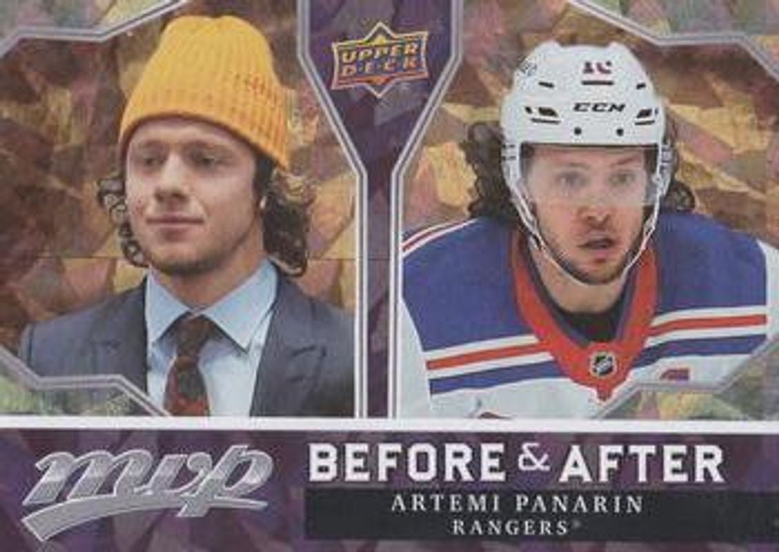 Artemi Panarin 2021 Upper Deck MVP #BA-8 Before & After - Gold RAW