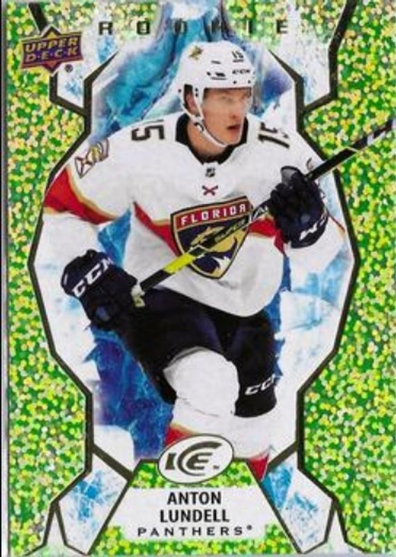 Anton Lundell 2021 Upper Deck Ice #101 Green /799 Rookie RAW