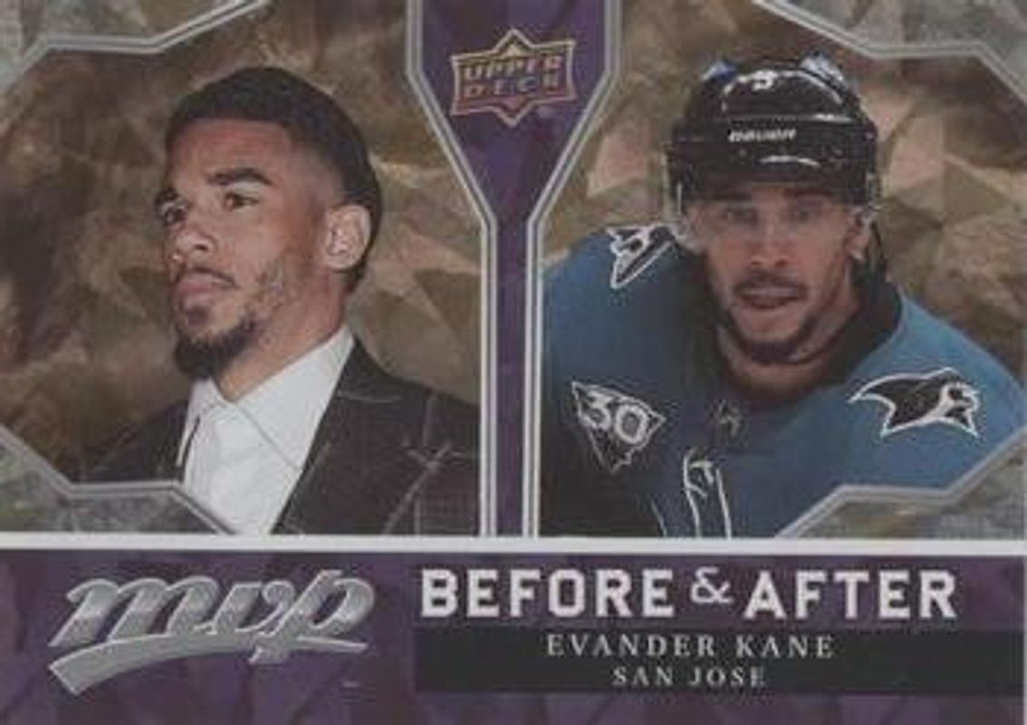 Evander Kane 2021 Upper Deck MVP #BA-7 Before & After - Gold RAW