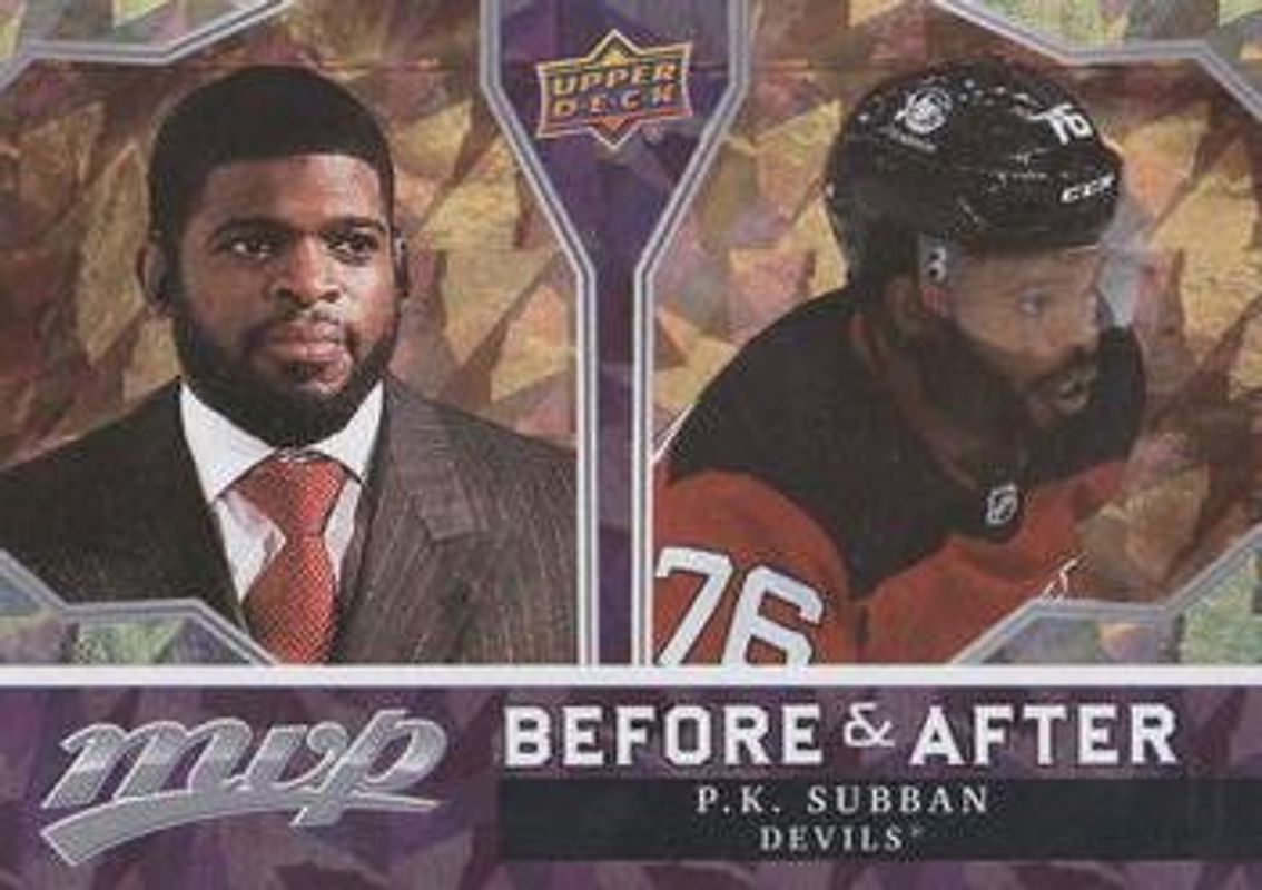 PK Subban 2021 Upper Deck MVP #BA-5 Before & After - Gold RAW