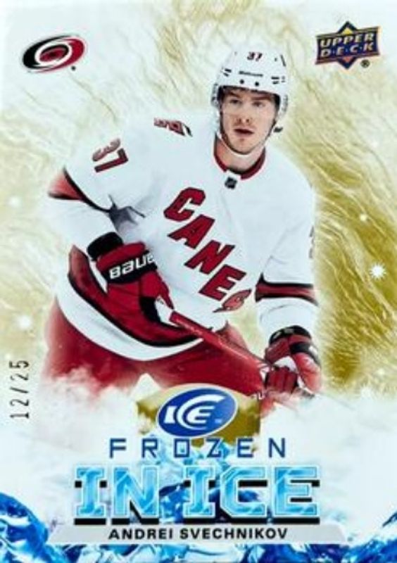 Andrei Svechnikov 2021 Upper Deck Ice #FI-14 Frozen In Ice - Gold /25 RAW