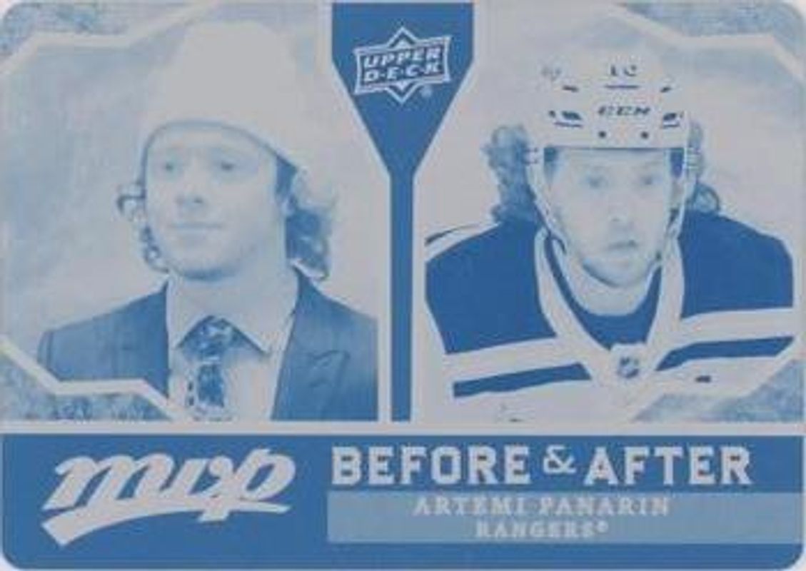 Artemi Panarin 2021 Upper Deck MVP #BA-8 Before & After - Printing Plates Cyan /1 RAW