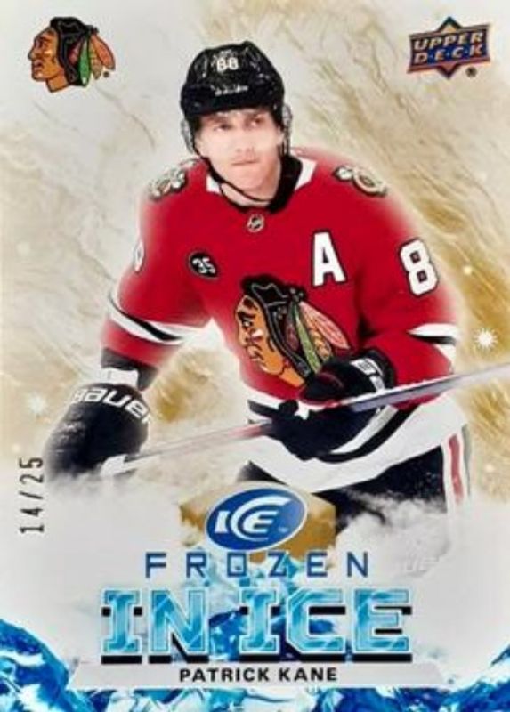Patrick Kane 2021 Upper Deck Ice #FI-31 Frozen In Ice - Gold /25 RAW