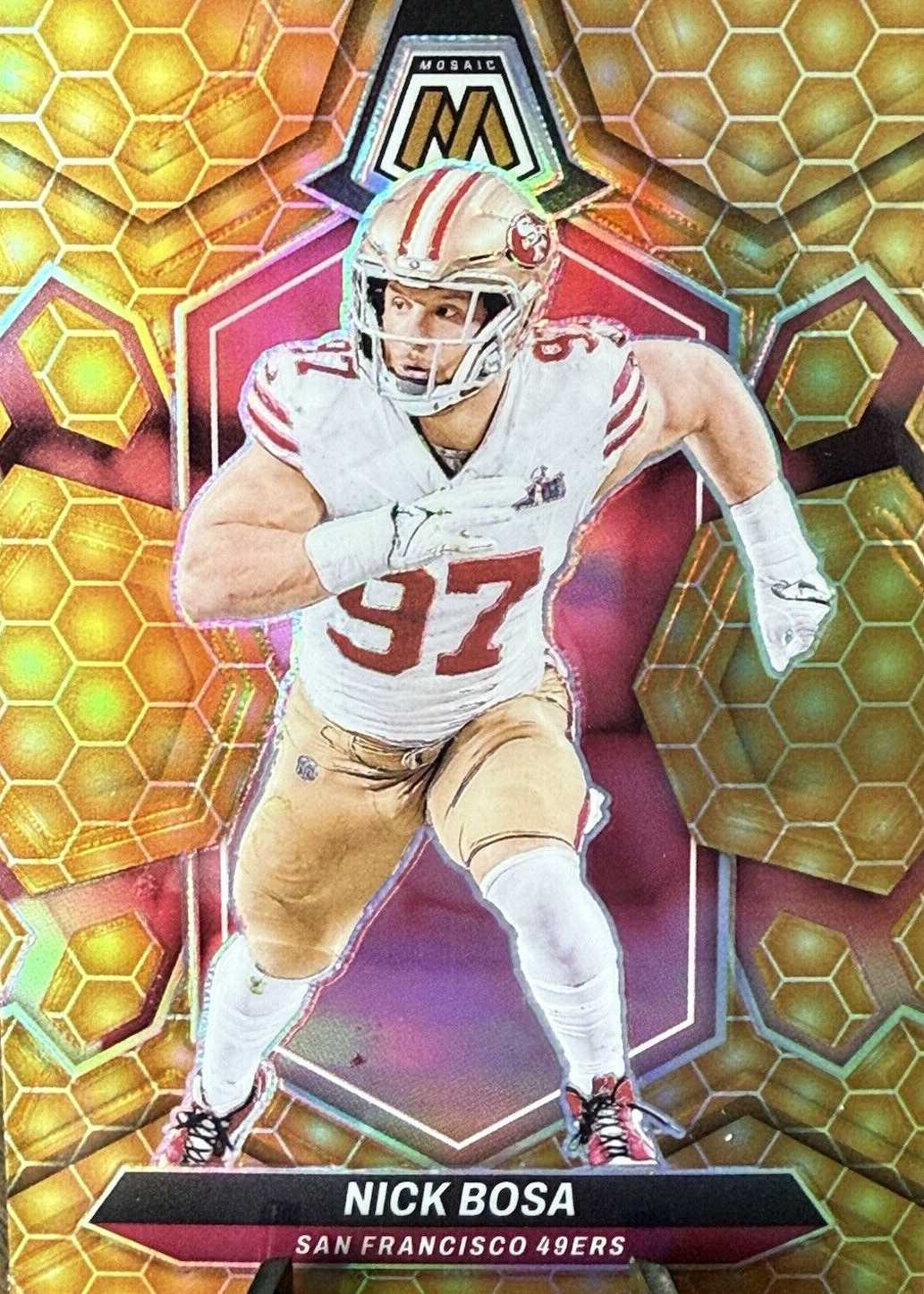 Nick Bosa 2024 Mosaic #195 Honeycomb /(SSP) Price Guide - Sports