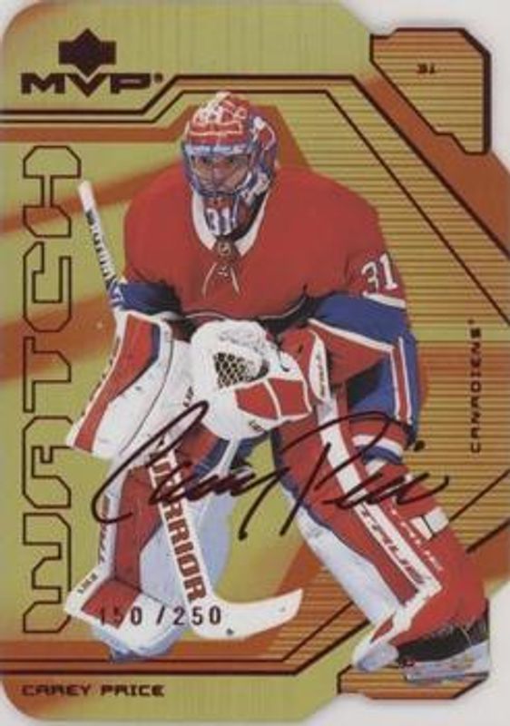 Carey Price 2021 Upper Deck MVP #18 Colors & Contours /250 RAW