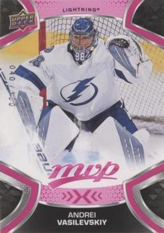 Andrei Vasilevskiy 2021 Upper Deck MVP #205 Pack War Leaderboard Achievement - Magenta RAW