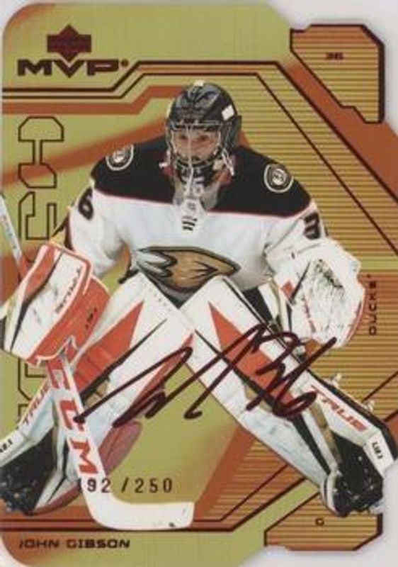 John Gibson 2021 Upper Deck MVP #23 Colors & Contours /250 RAW