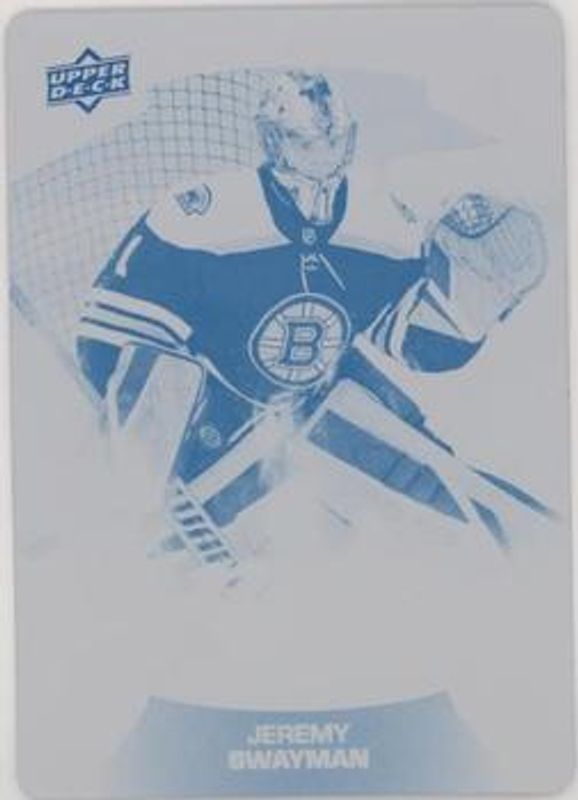 Jeremy Swayman 2021 Upper Deck MVP #235 Printing Plates Cyan /1 Rookie RAW