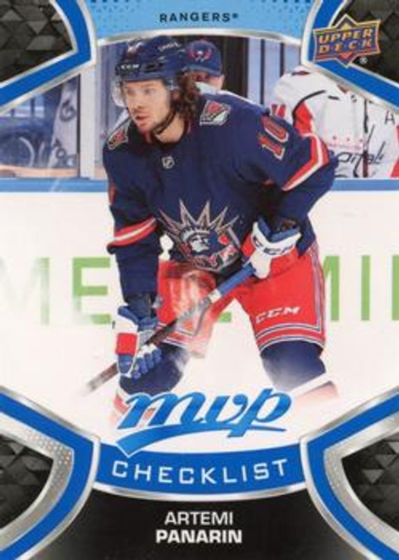 Artemi Panarin 2021 Upper Deck MVP #200 Blue RAW